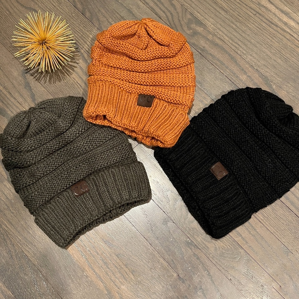 Lot of 3 CC Classic Slouchy Knit Adult Beanies